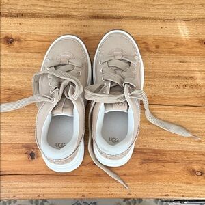 UGG Beige and White Platform Sneakers